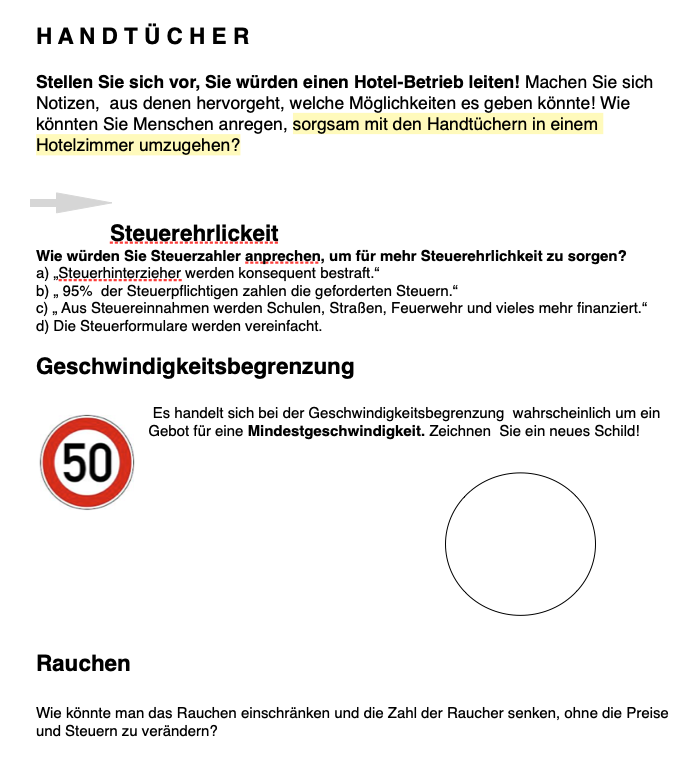 Nudge Beispiele Fragen